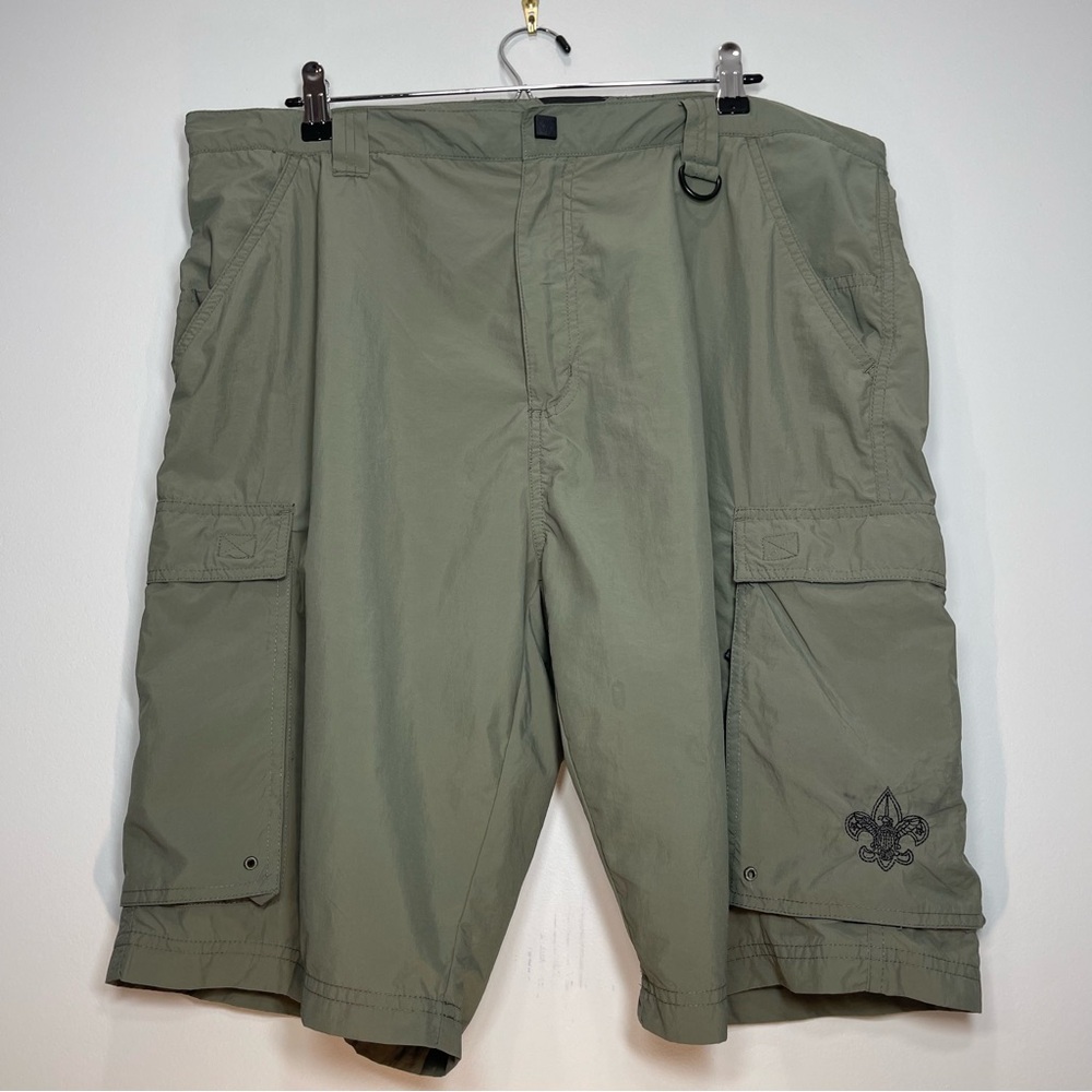BOY SCOUTS OF AMERICA Men's Nylon Cargo Shorts Olive Green Size Adult Large